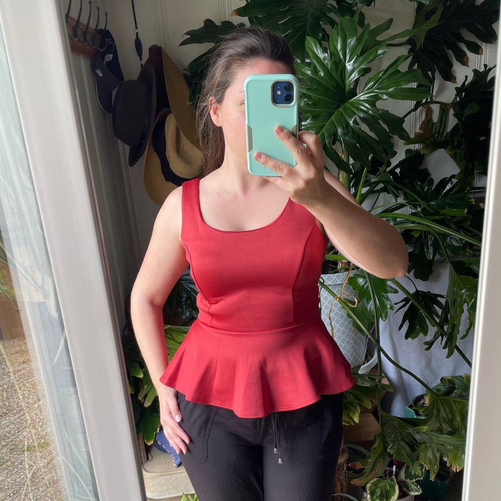 Red Peplum Top